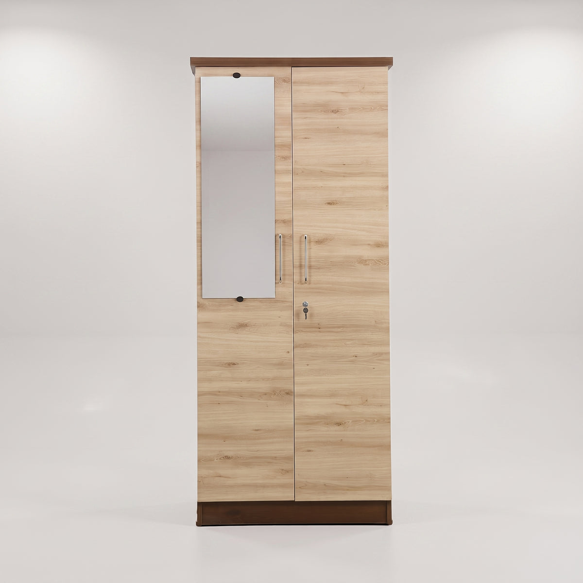 Grandiosa 2 Door Wooden Wardrobe With Mirror By Zodiya