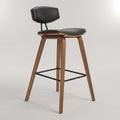 Tarno Black Cushioned Wooden Bar Chair by Zodiya