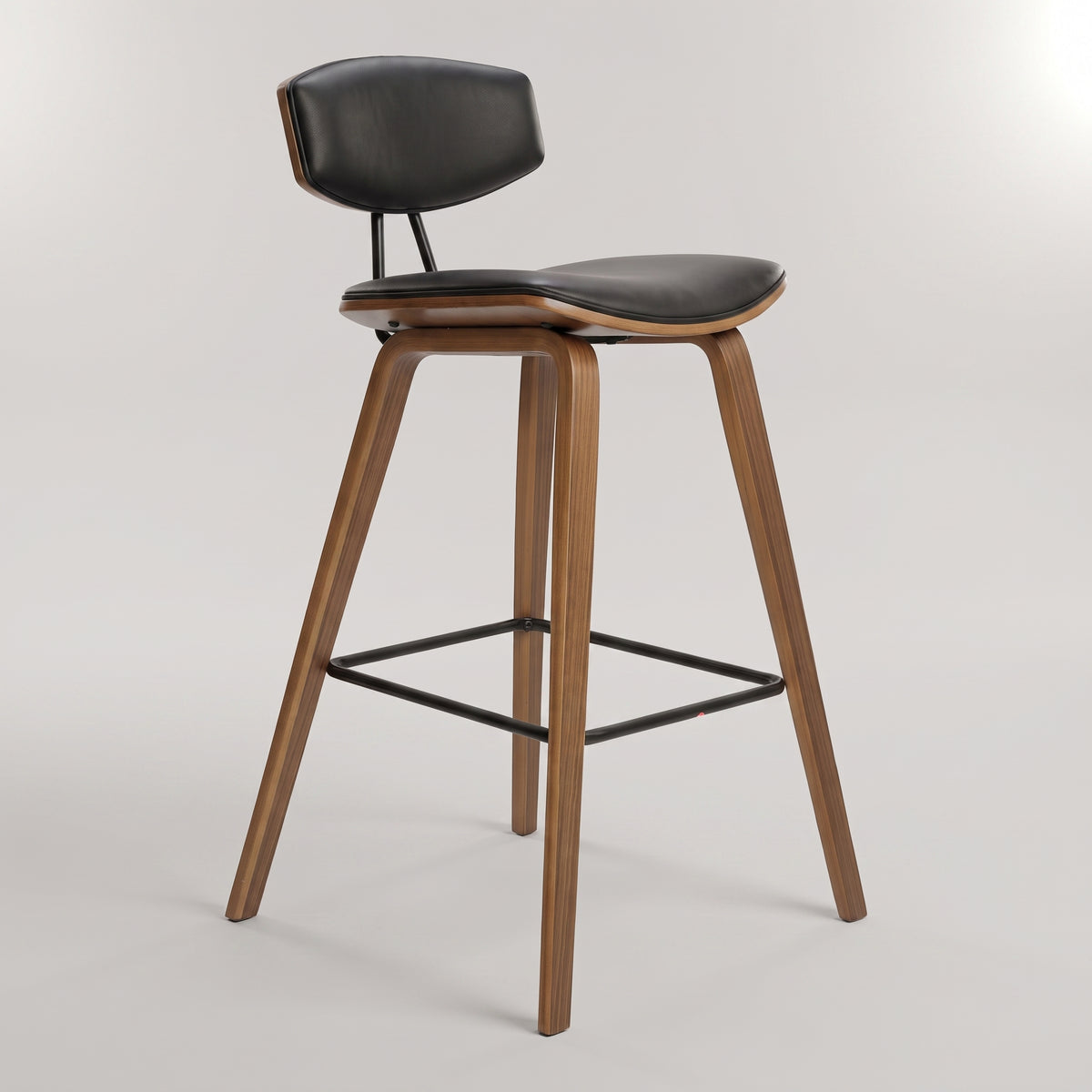 Tarno Black Cushioned Wooden Bar Chair by Zodiya