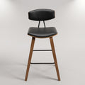 Tarno Black Cushioned Wooden Bar Chair by Zodiya