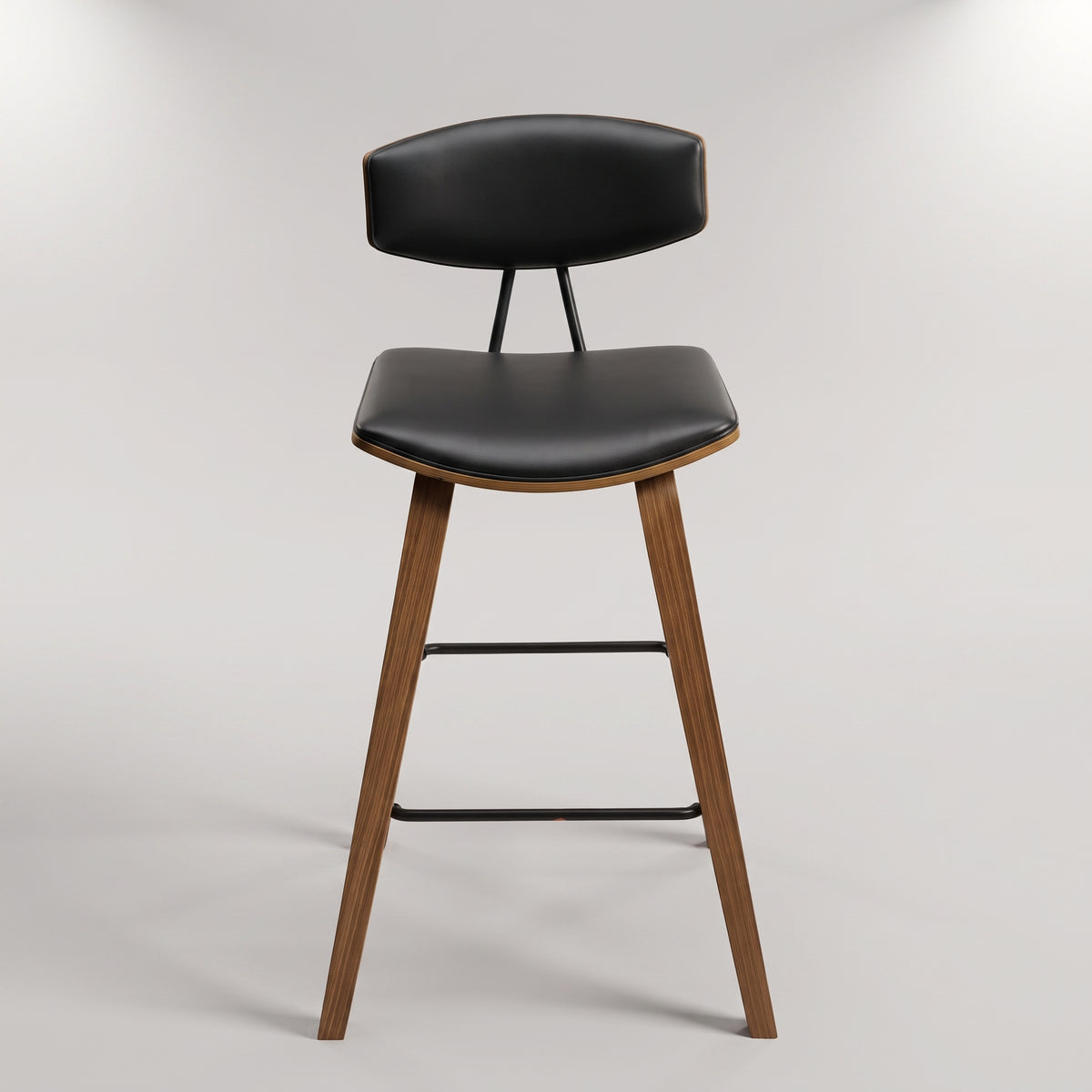 Tarno Black Cushioned Wooden Bar Chair by Zodiya