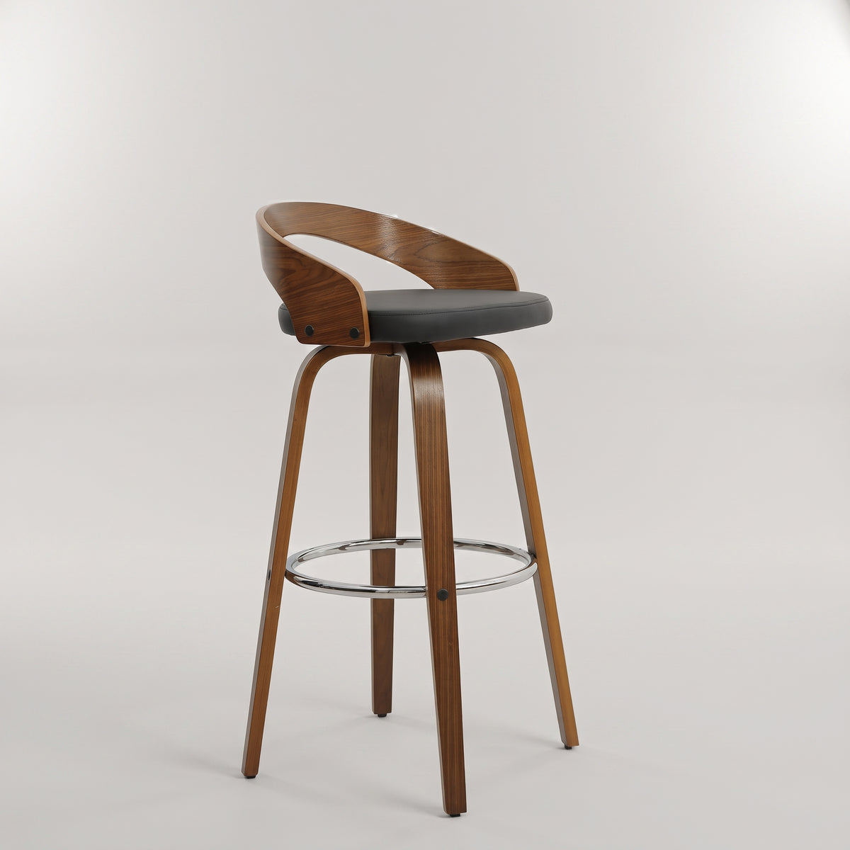 Sunat Wooden Bar Chair with Grey Cushion By Zodiya