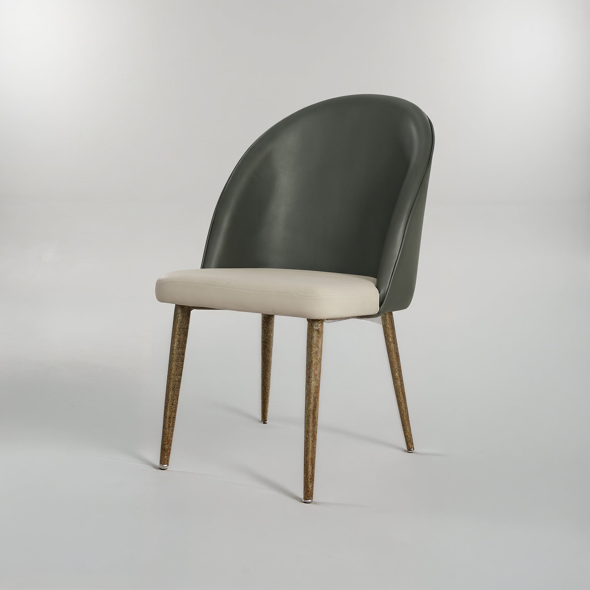 Green Leather Dining Arm Chair by Zodiya-3