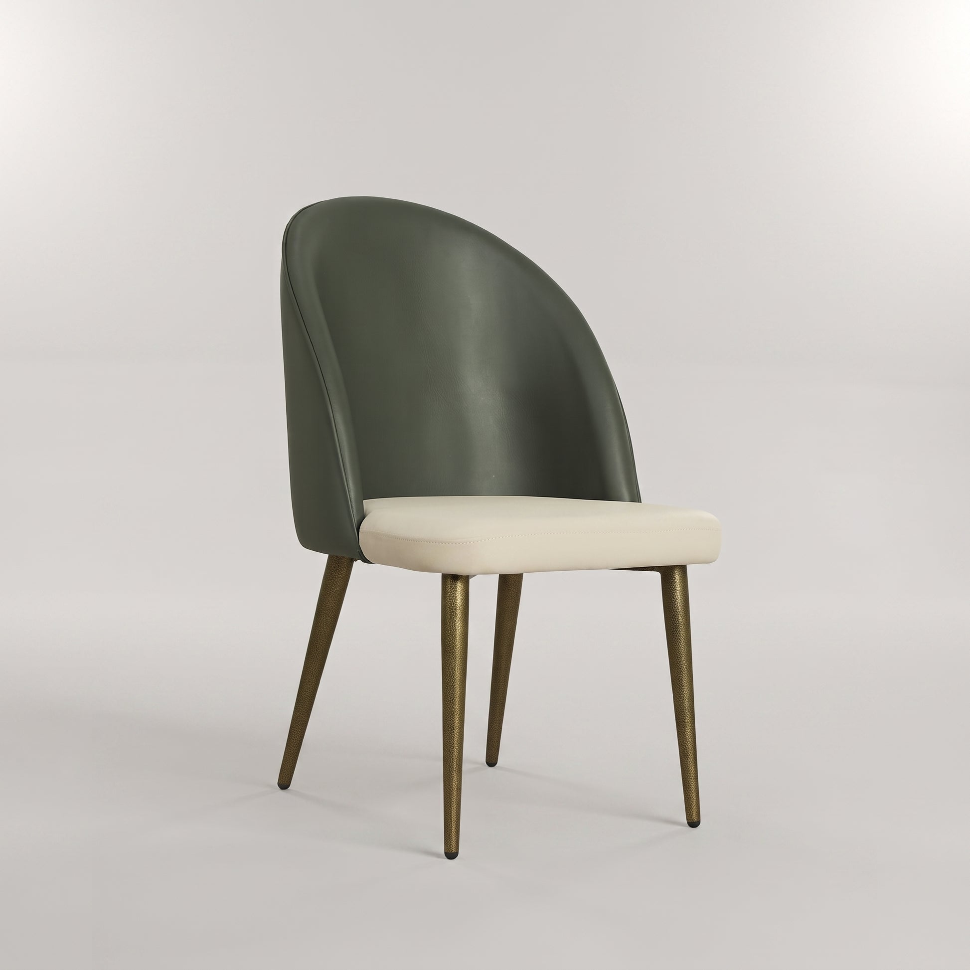 Green Leather Dining Arm Chair by Zodiya-4