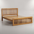 Aurum Wooden Queen Size Bed with Spindle Design By Zodiya