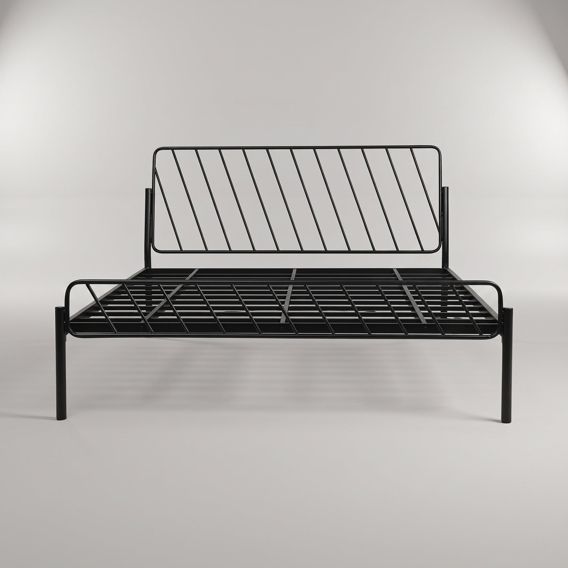 Oblique Metal Queen Size Bed by Zodiya-3