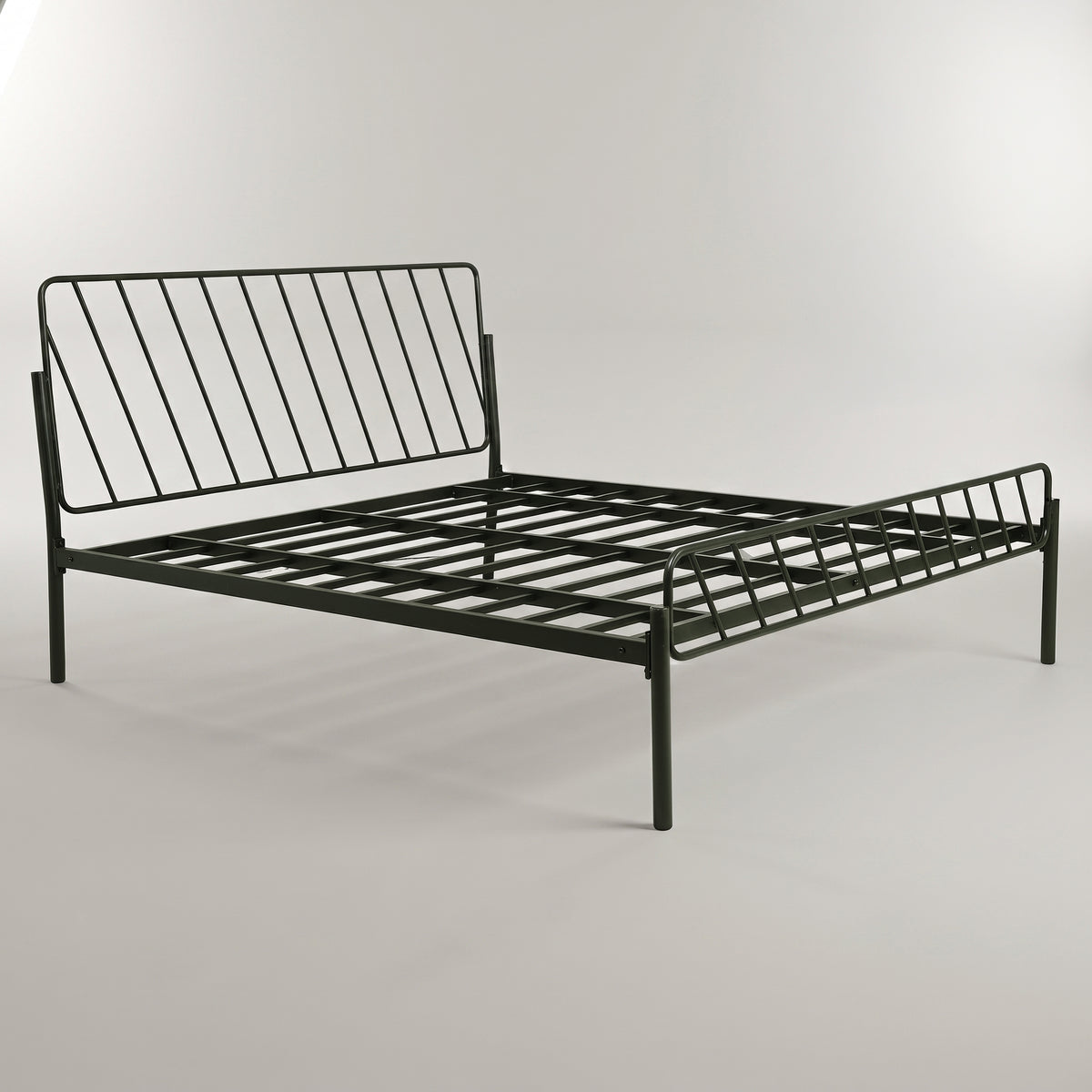 Oblique Metal Queen Size Bed by Zodiya