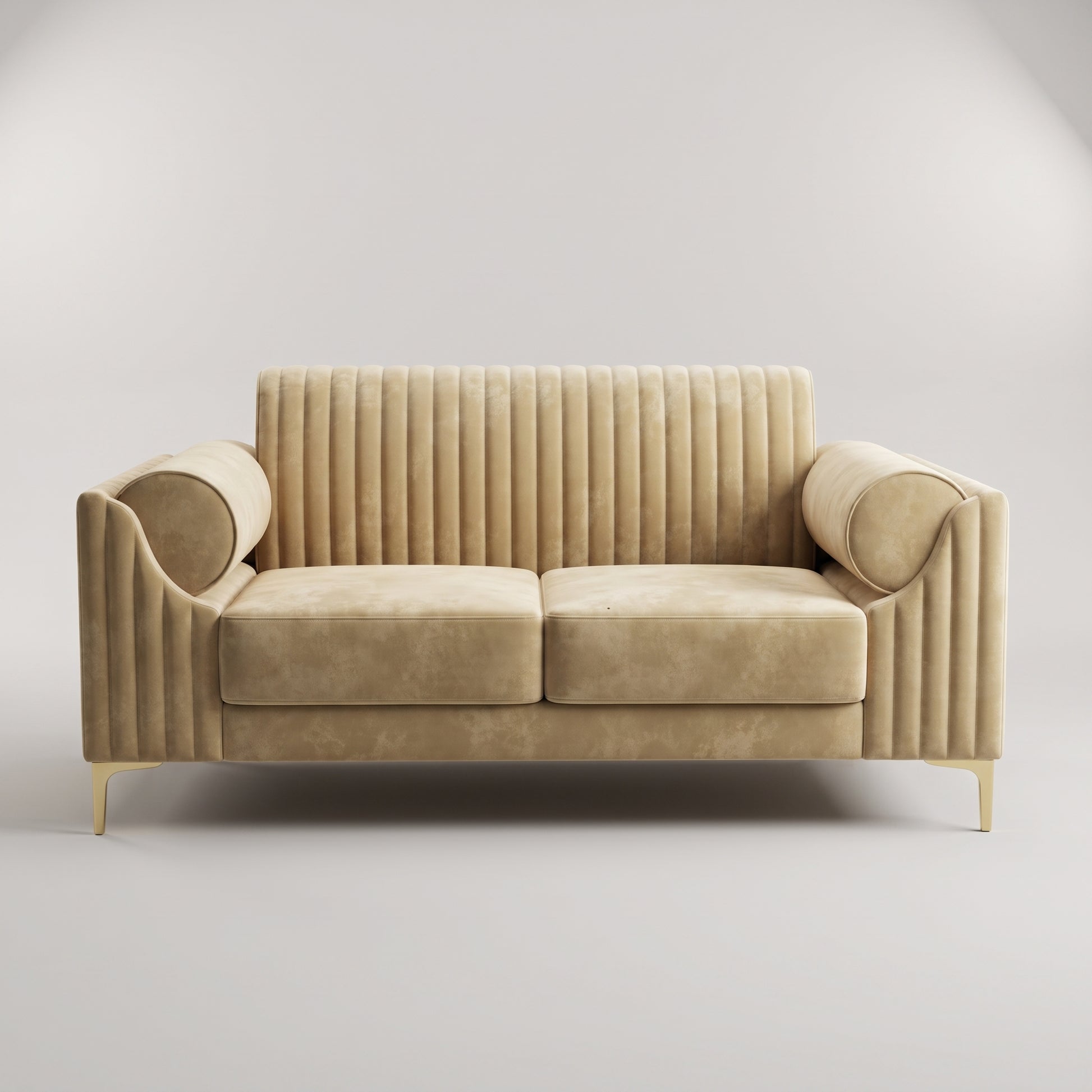 Milton-Magic Beige Velvet 2 Seater Sofa by Zodiya-4
