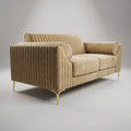 Milton-Magic Beige Velvet 2 Seater Sofa by Zodiya