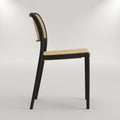 Bravo Black Plastic Dining Chair (Rattan Design) by Zodiya