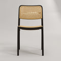 Bravo Black Plastic Dining Chair (Rattan Design) by Zodiya