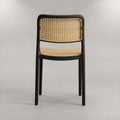 Bravo Black Plastic Dining Chair (Rattan Design) by Zodiya
