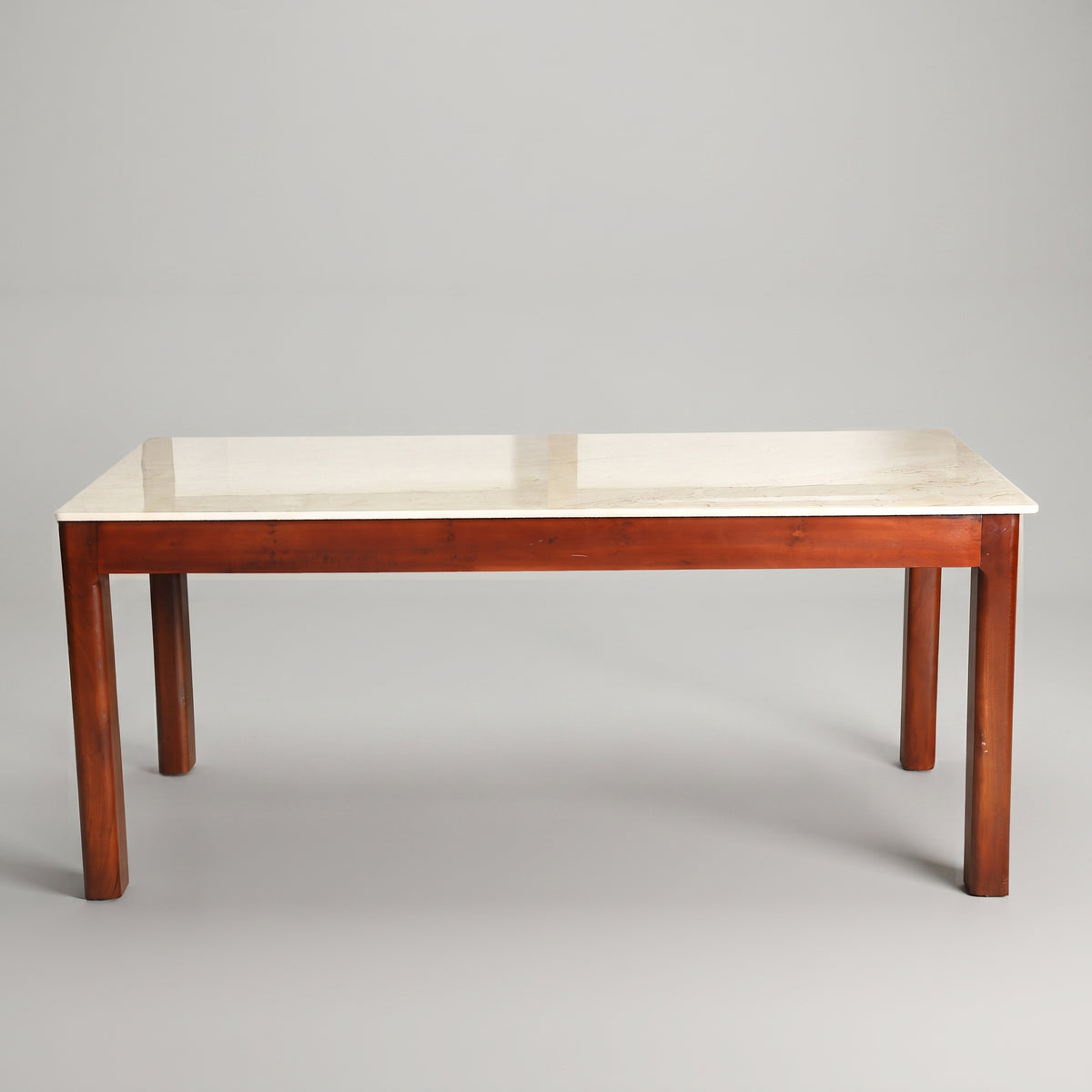 Pearlina Marble Top Wooden Dining Table By Zodiya