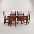 Prestige Wooden Glass Top Dining Table by Zodiya