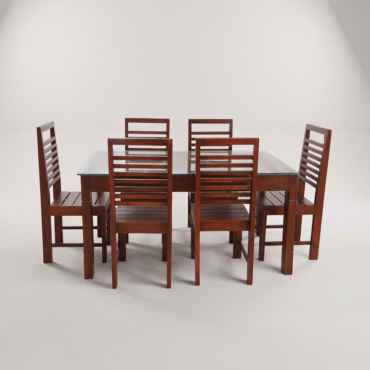 Prestige Wooden Glass Top Dining Table by Zodiya