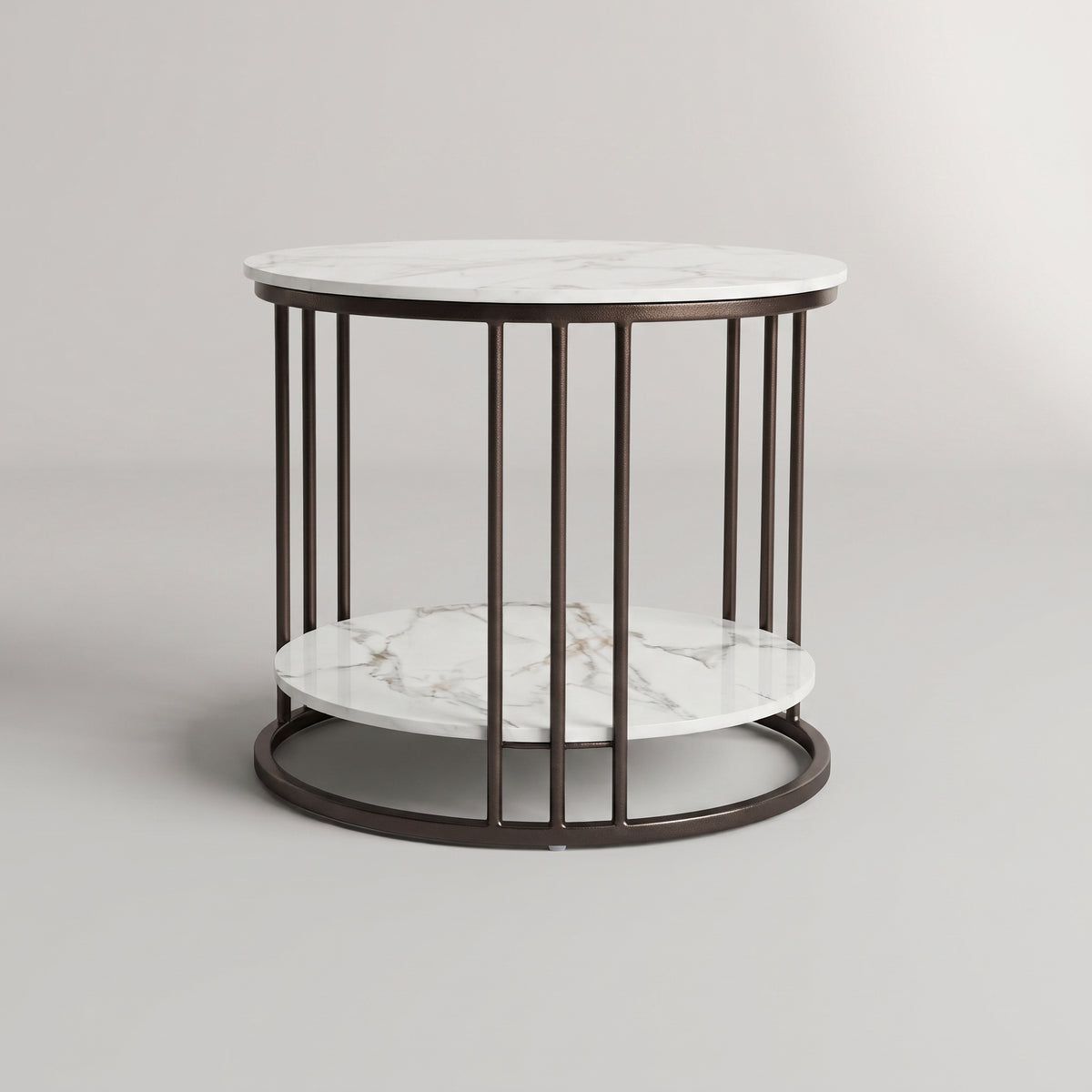 2 Layer Round Marble Coffee Table by Zodiya