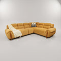 Luxevora Yellow Velvet 5 Seater Corner Sofa L Shape by Zodiya