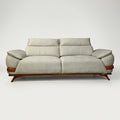 Modexa Grey Leather 3 Seater Sofa ( Wooden Base) by Zodiya