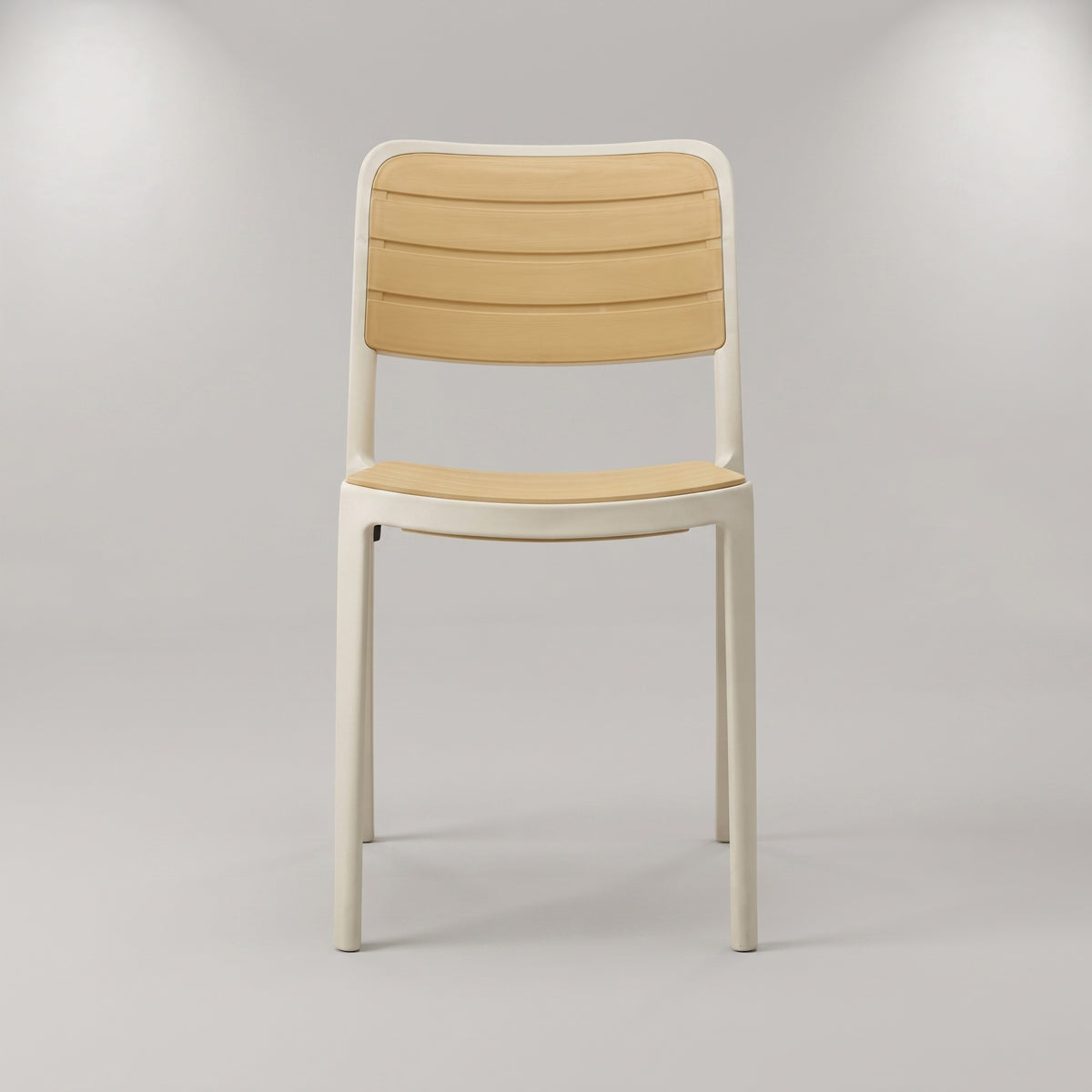 Cream Slatted Outdoor Dining Chair by Zodiya
