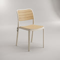 Cream Slatted Outdoor Dining Chair by Zodiya
