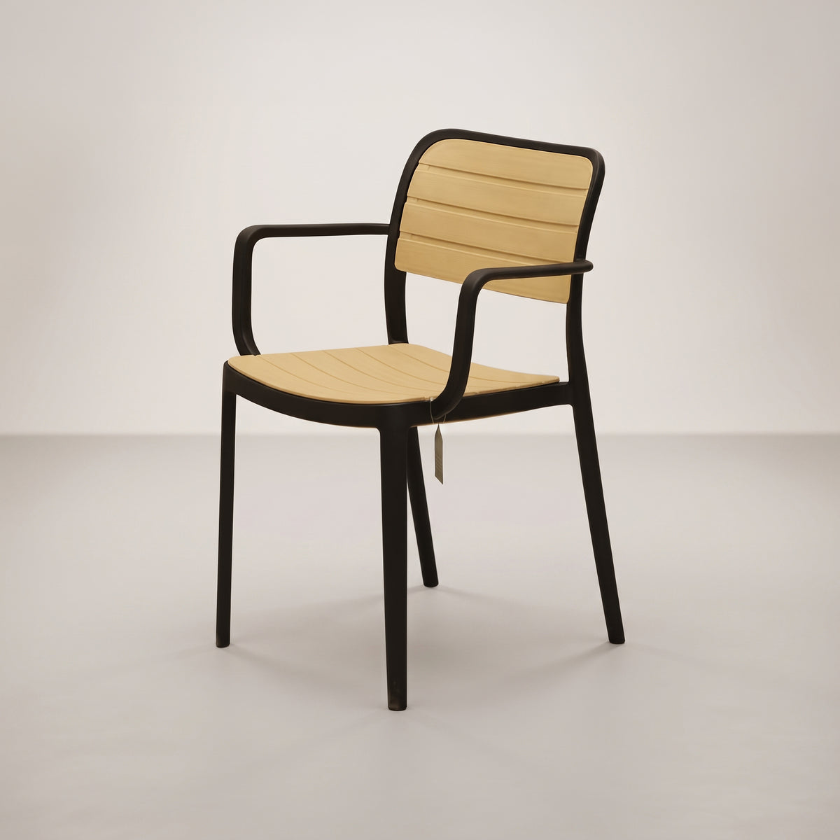 Uno XR Black Slatted Outdoor Dining Chair with Arms by Zodiya