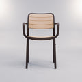 Uno XR Black Slatted Outdoor Dining Chair with Arms by Zodiya