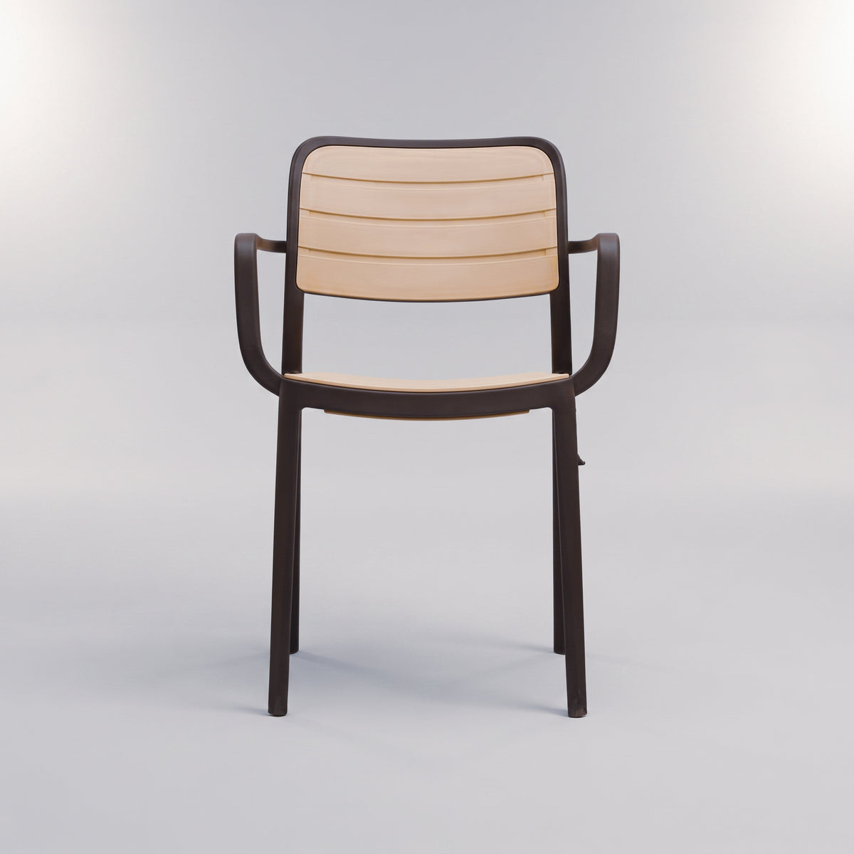 Uno XR Black Slatted Outdoor Dining Chair with Arms by Zodiya