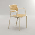 Uno XR White Slatted Patio Dining Chair with Arms By Zodiya
