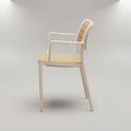 Uno XR White Slatted Patio Dining Chair with Arms By Zodiya