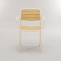 Uno XR White Slatted Patio Dining Chair with Arms By Zodiya