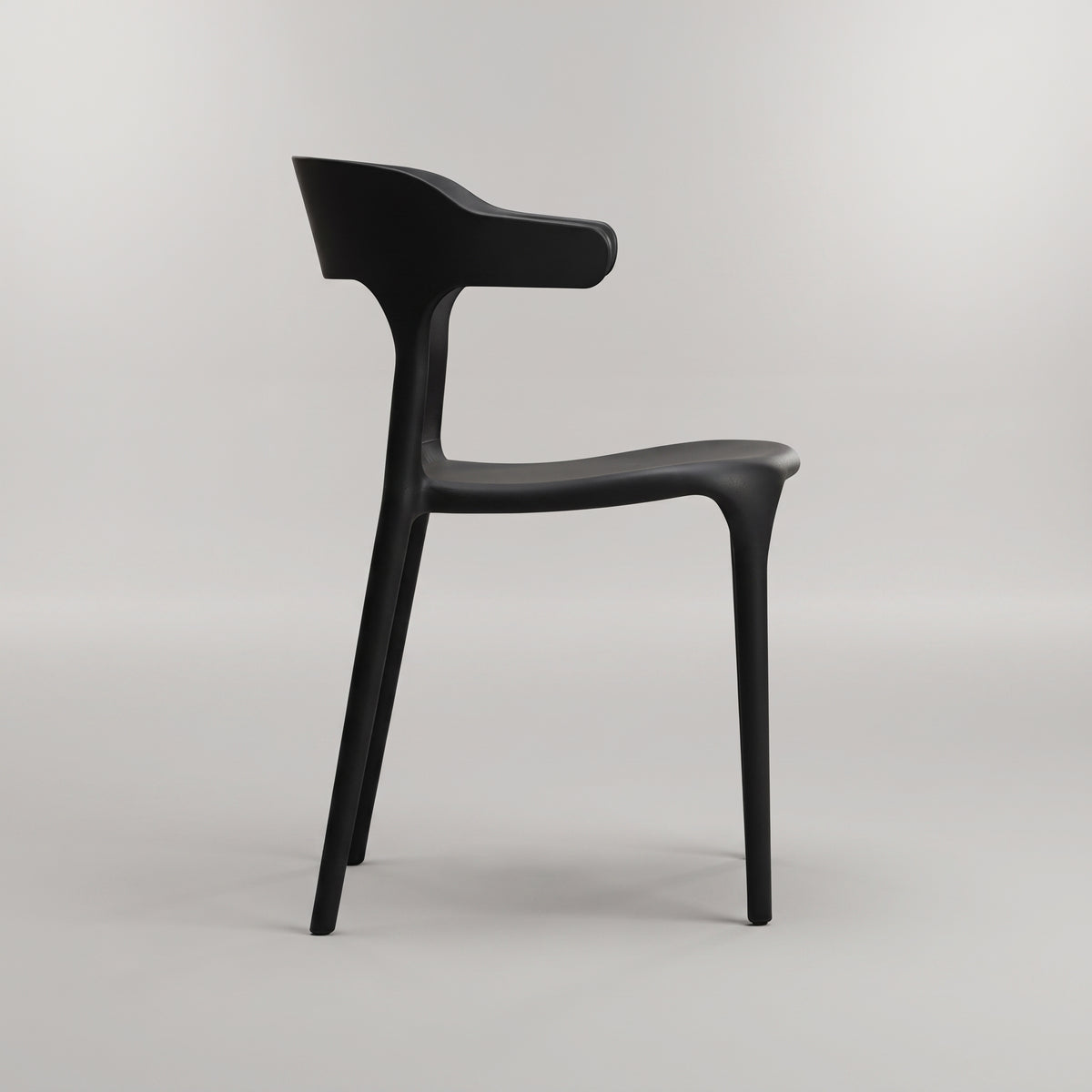 Vision Black Molded Plastic Dining Arm Chair By Zodiya
