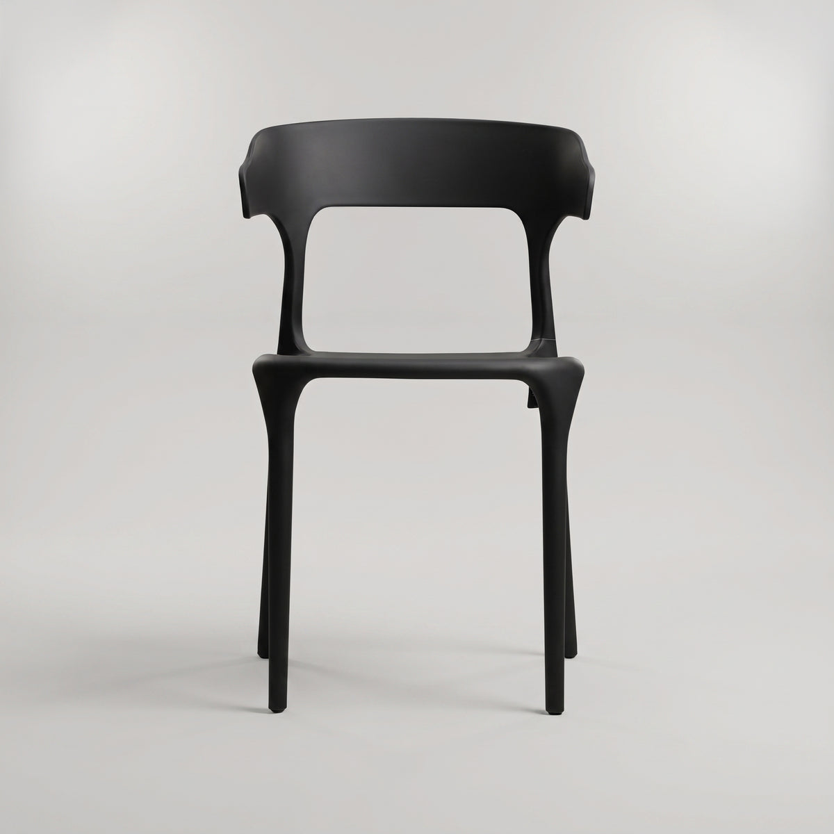 Vision Black Molded Plastic Dining Arm Chair By Zodiya