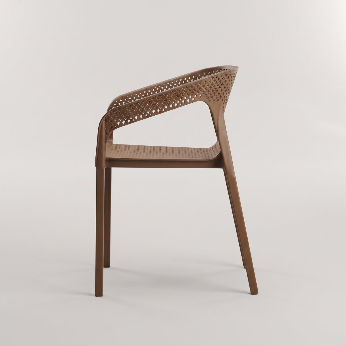 Cube Brown Plastic Outdoor Dining Arm Chair by Zodiya