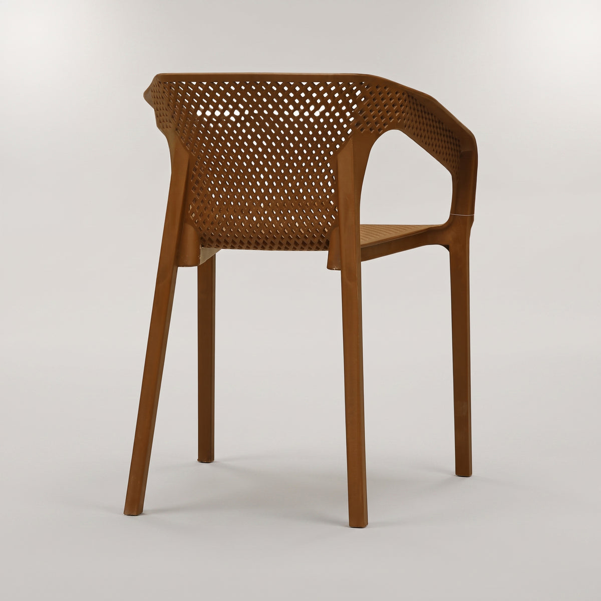 Cube Brown Plastic Outdoor Dining Arm Chair by Zodiya