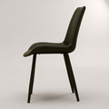 Cruze Black Leather Dining Chair with Meta Legs by Zodiya