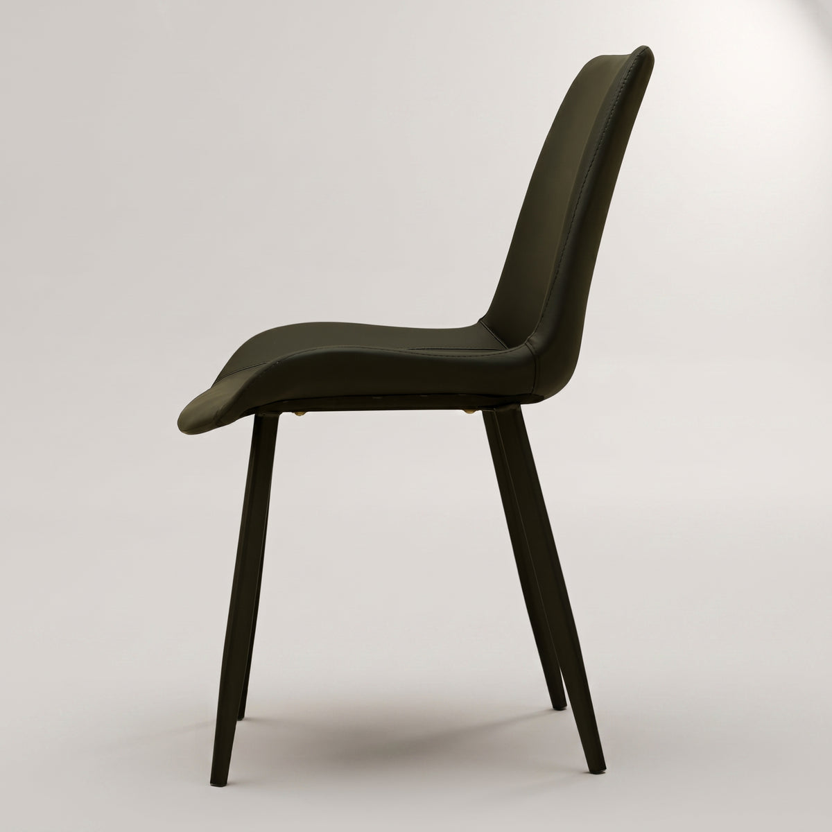 Cruze Black Leather Dining Chair with Meta Legs by Zodiya