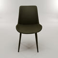 Cruze Black Leather Dining Chair with Meta Legs by Zodiya