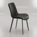 Cruze Black Leather Dining Chair with Meta Legs by Zodiya