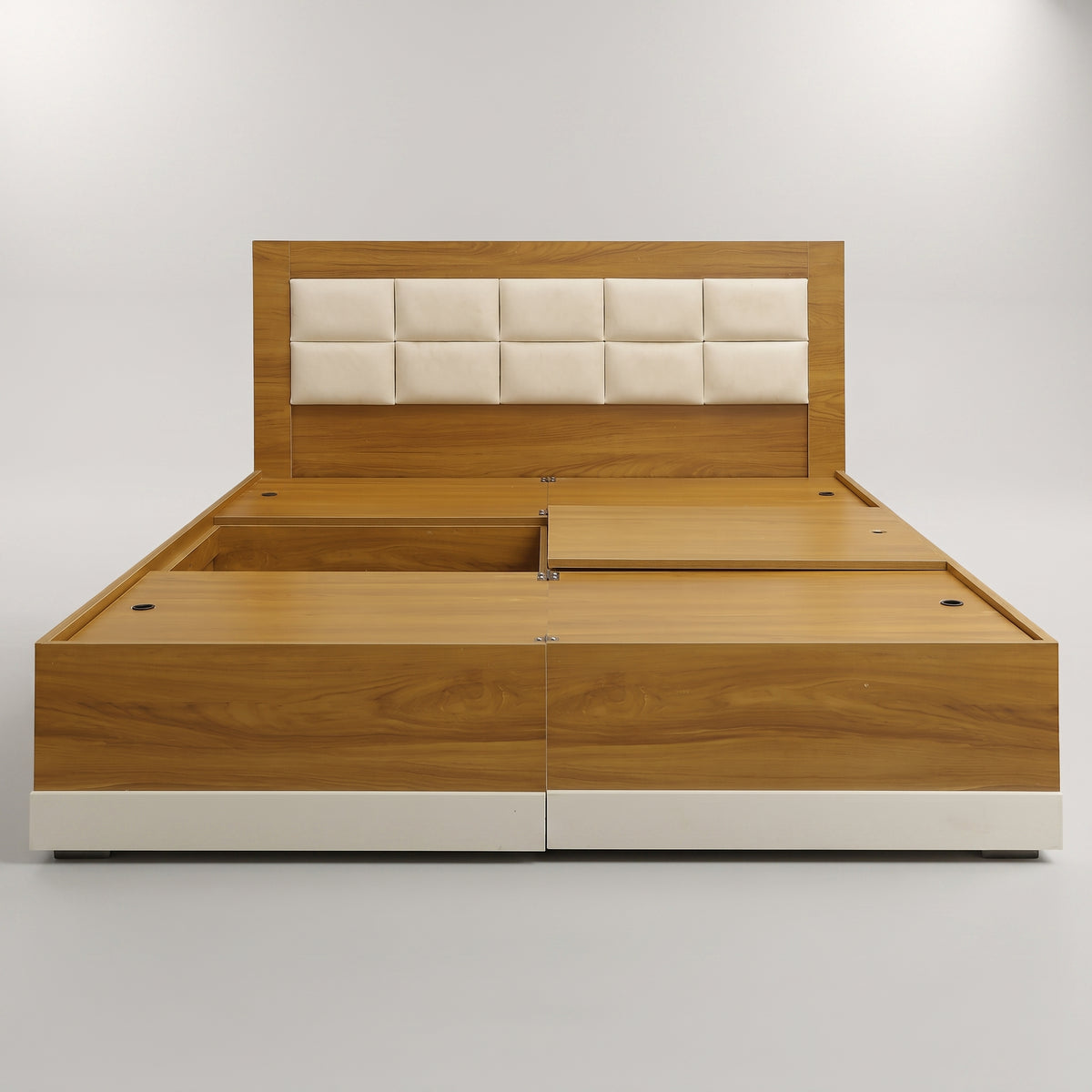 Naila White Queen Engineered Wood Bed With Storage By Zodiya