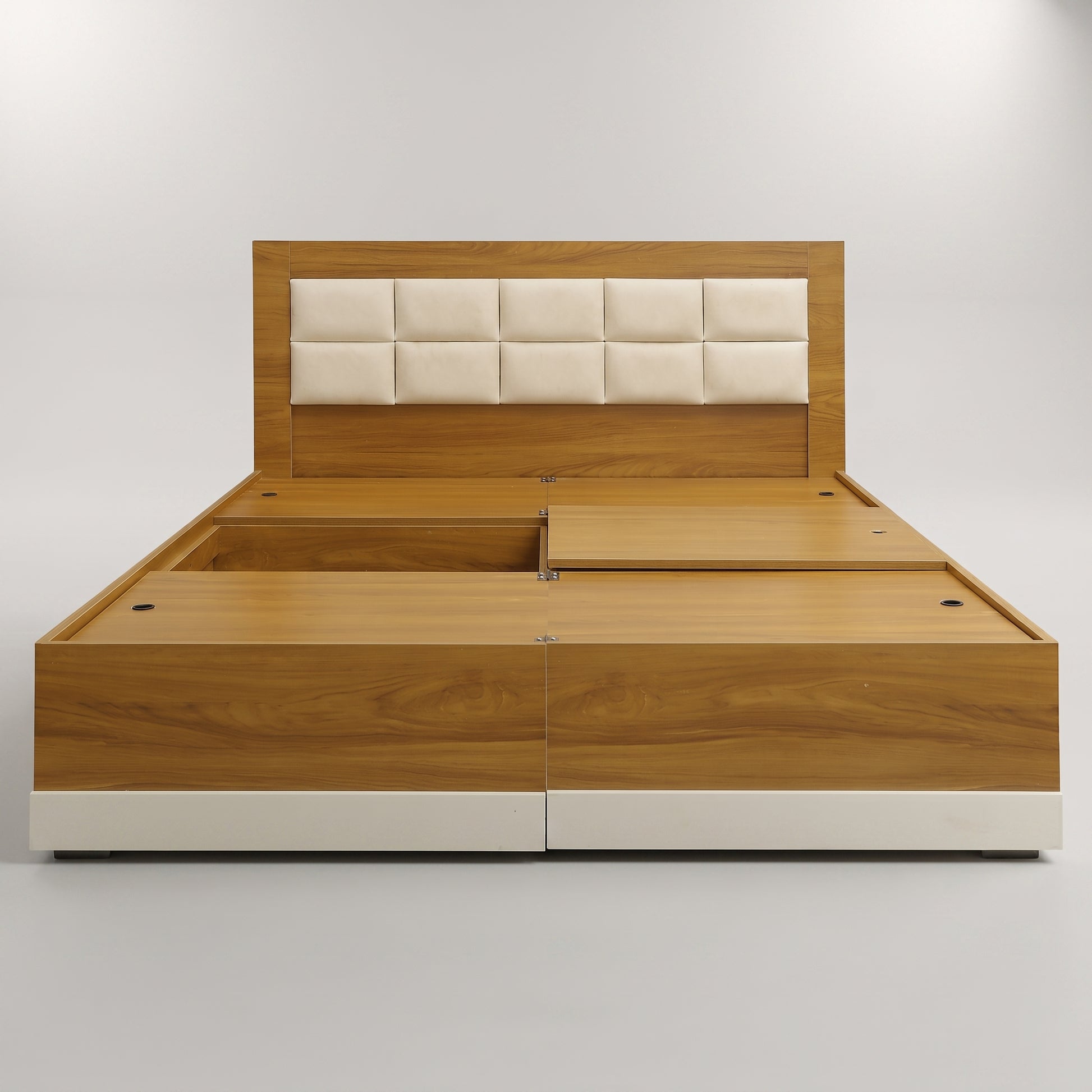 Naila White Queen Engineered Wood Bed With Storage By Zodiya-3