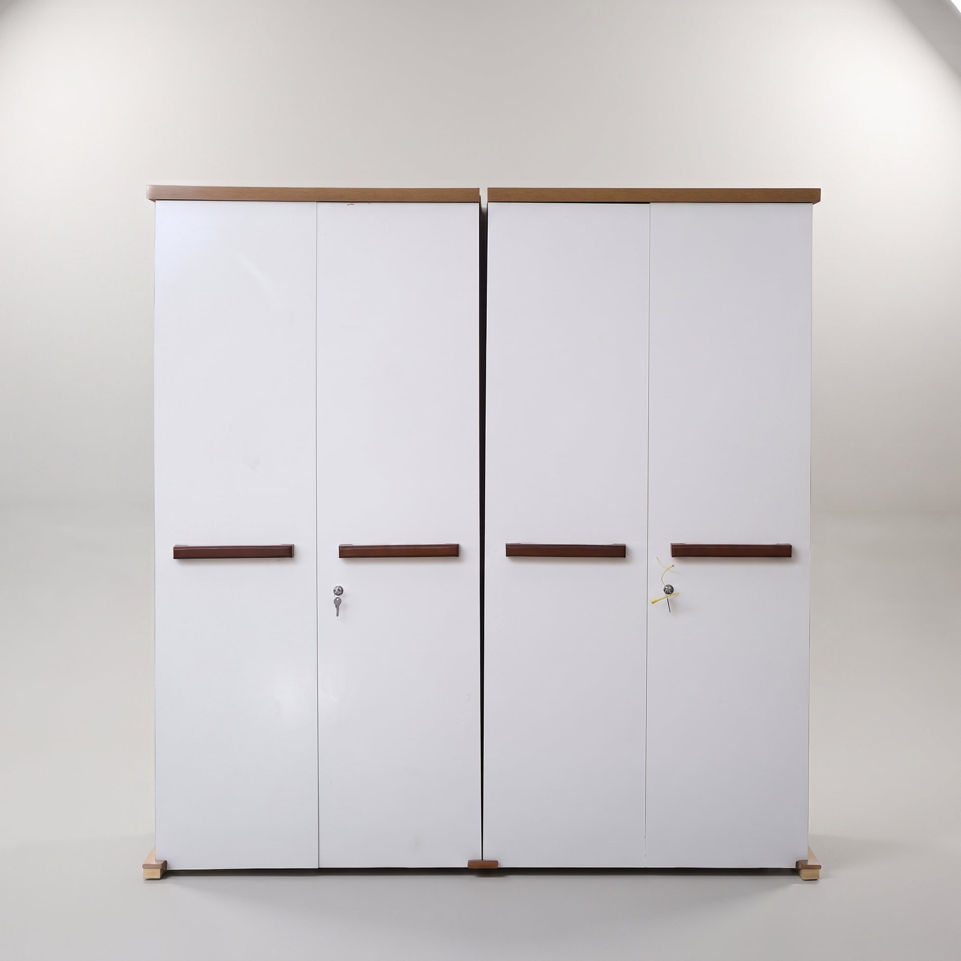 Naila White Engineered Wood 4 Door Wardrobe By Zodiya-4