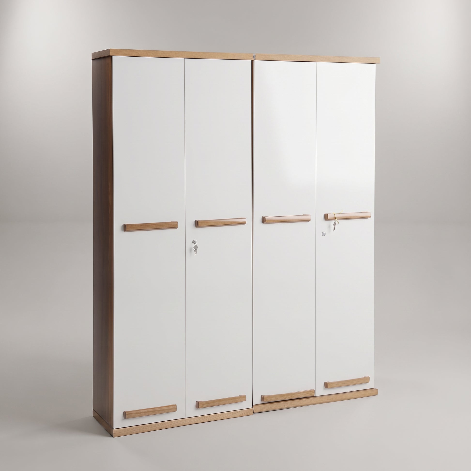 Naila White Engineered Wood 4 Door Wardrobe By Zodiya-5