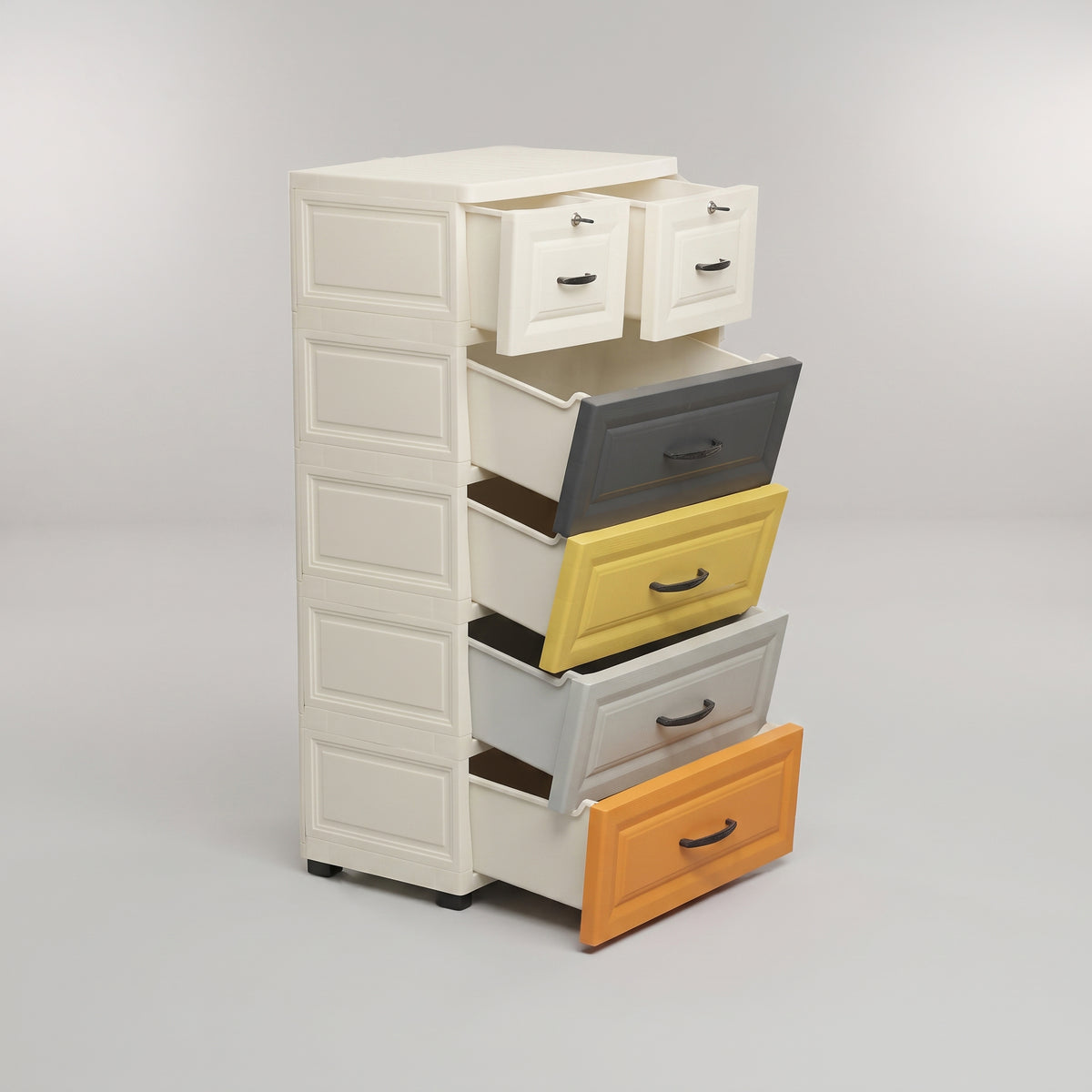 Multicolour 6 Drawer Plastic Storage Cabinet By Zodiya