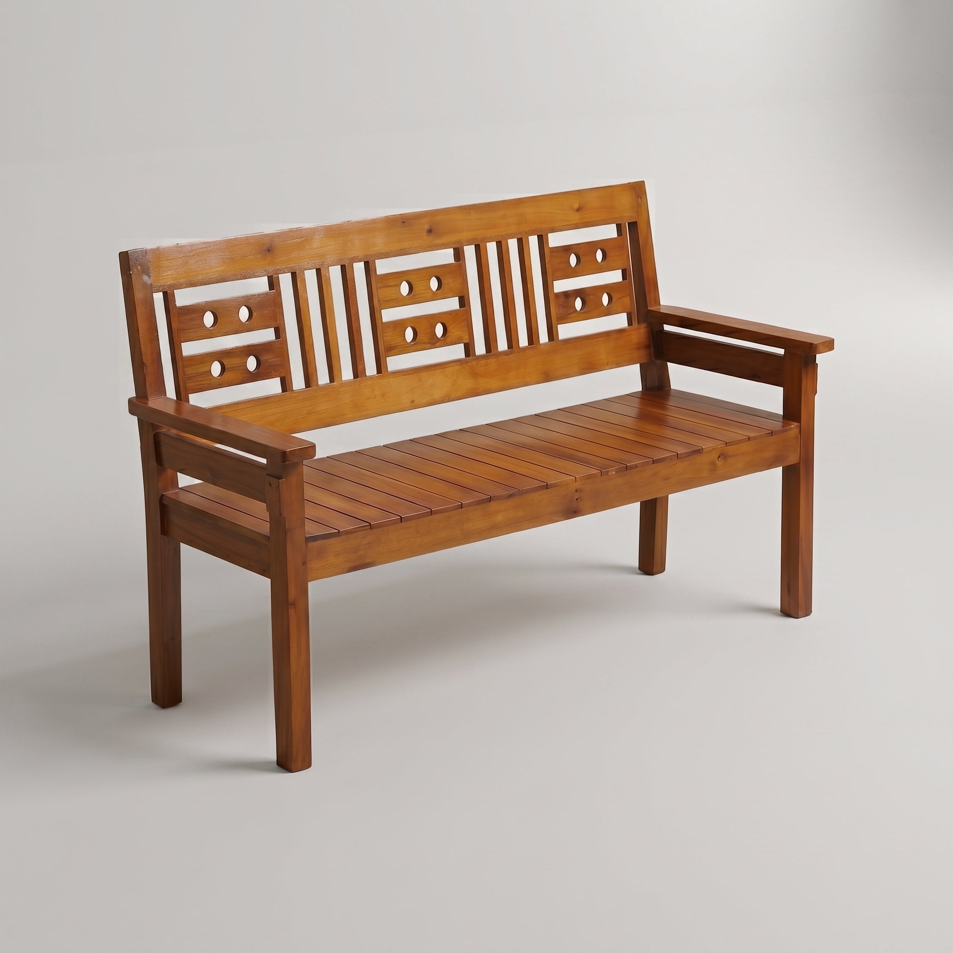 Oakmere Wooden 3 Seater Bench by Zodiya-3