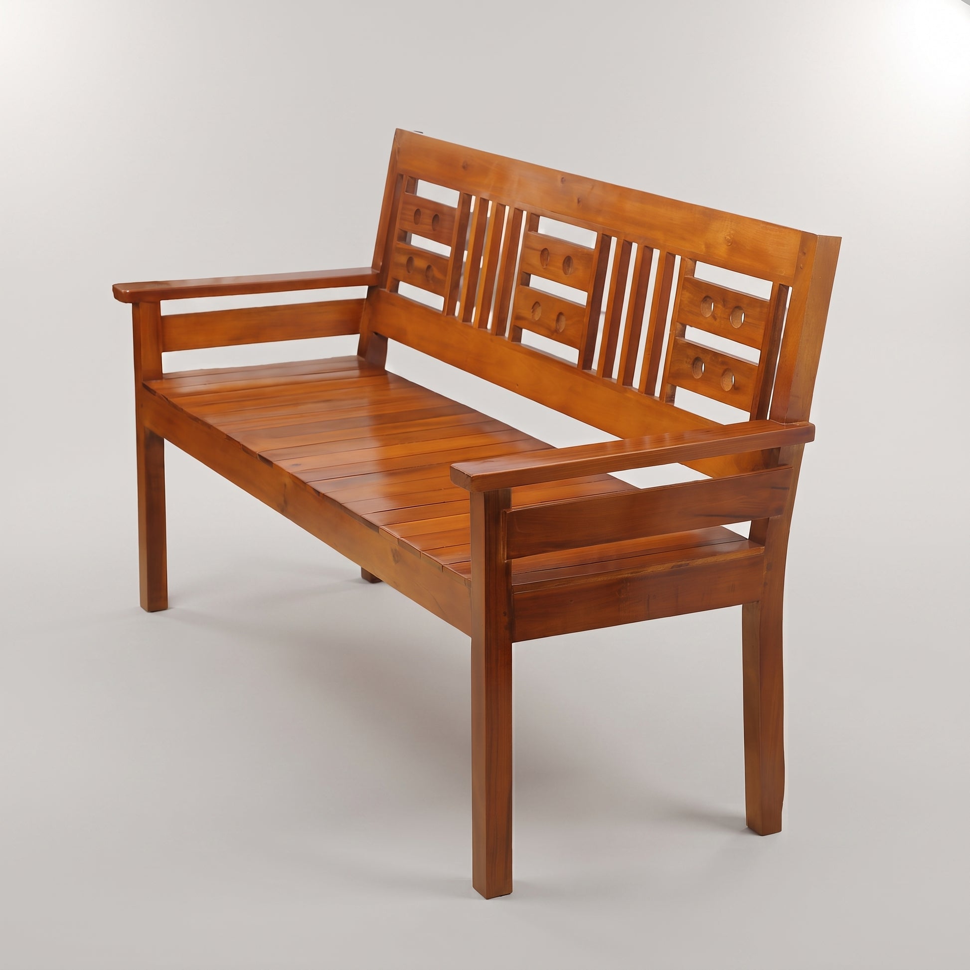 Oakmere Wooden 3 Seater Bench by Zodiya-4