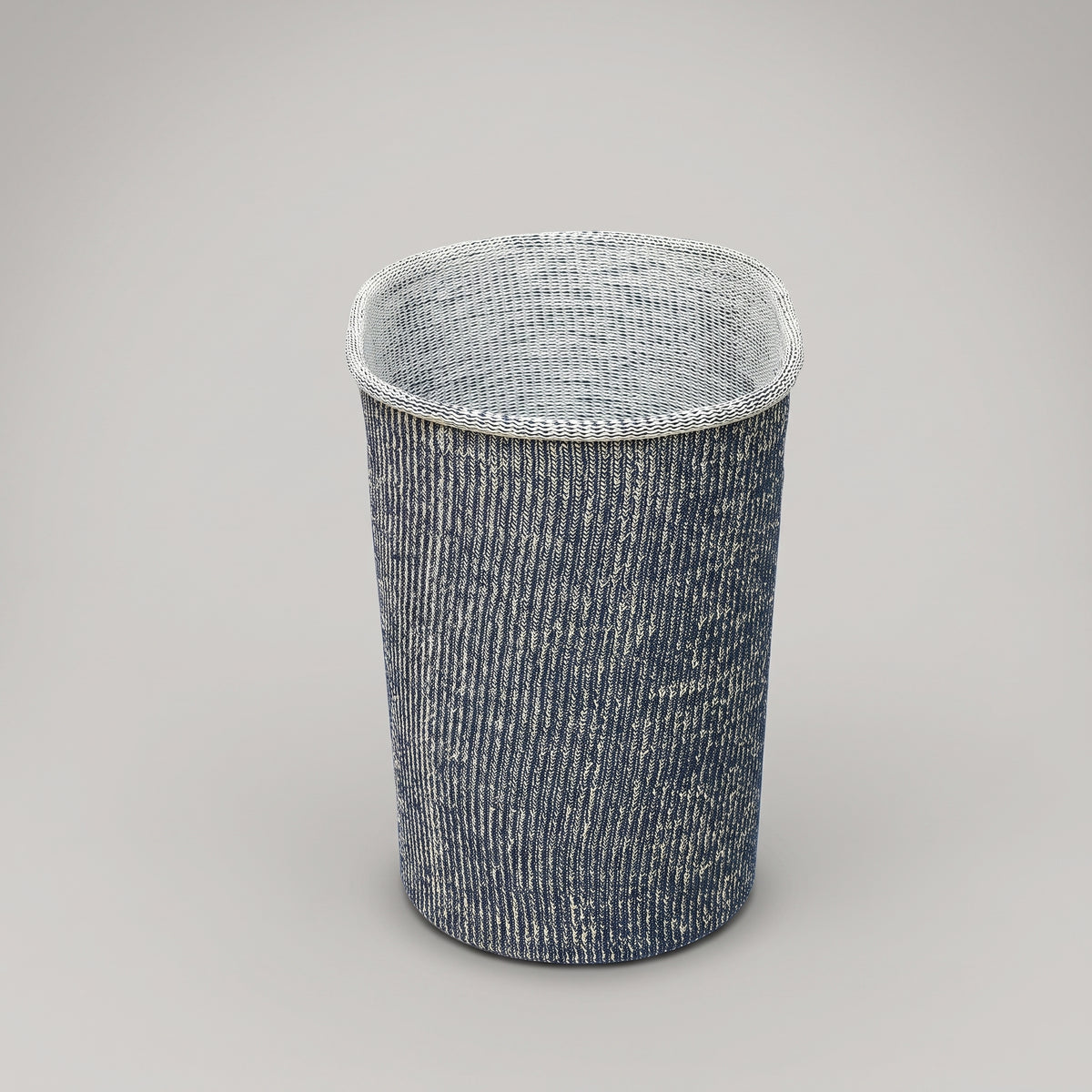 Grey Round Fabric Laundry Basket by Zodiya