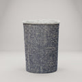 Grey Round Fabric Laundry Basket by Zodiya