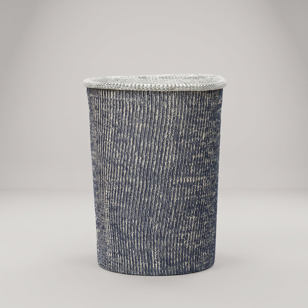 Grey Round Fabric Laundry Basket by Zodiya