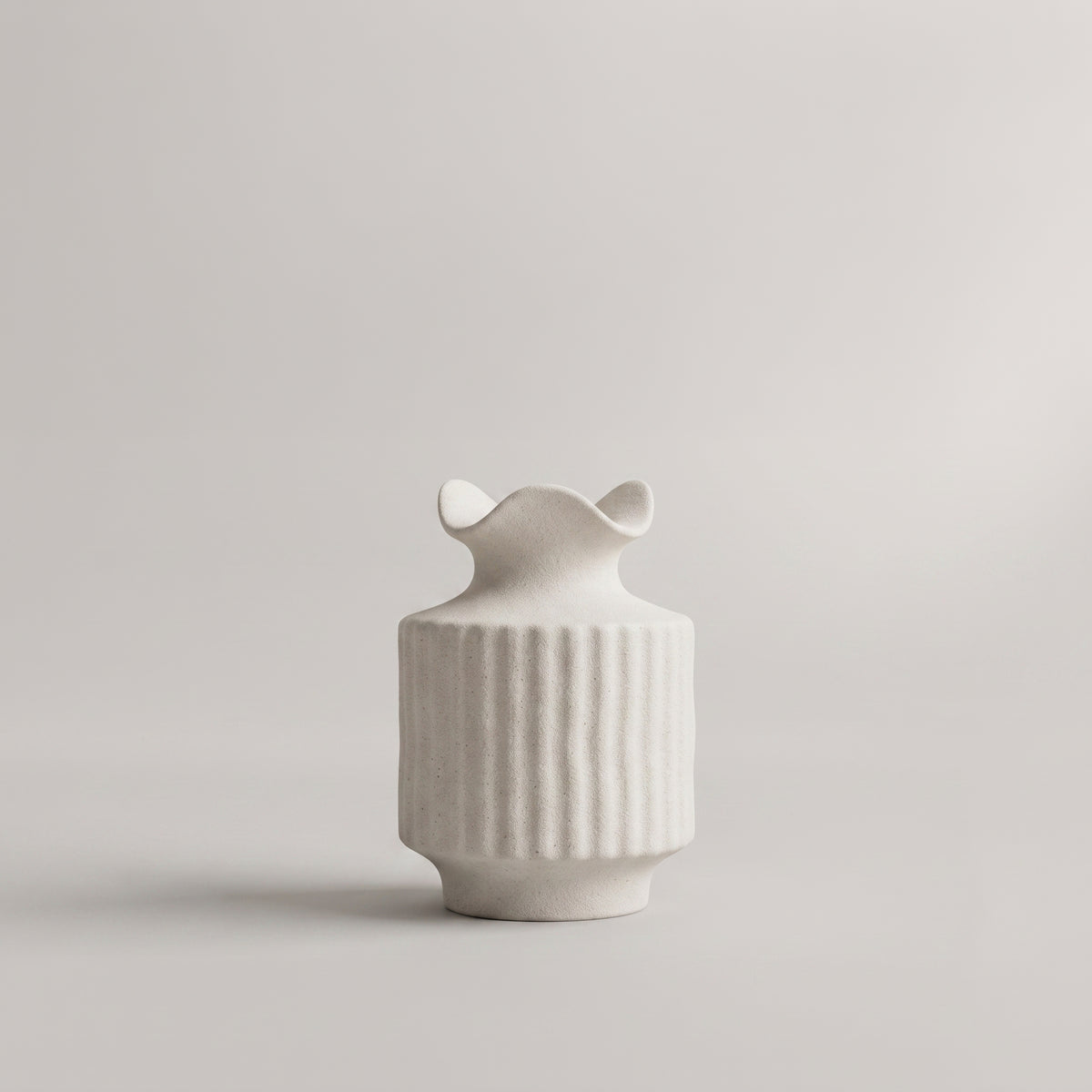 Off White Ceramic Flower Vase (Set of 2) by Zodiya