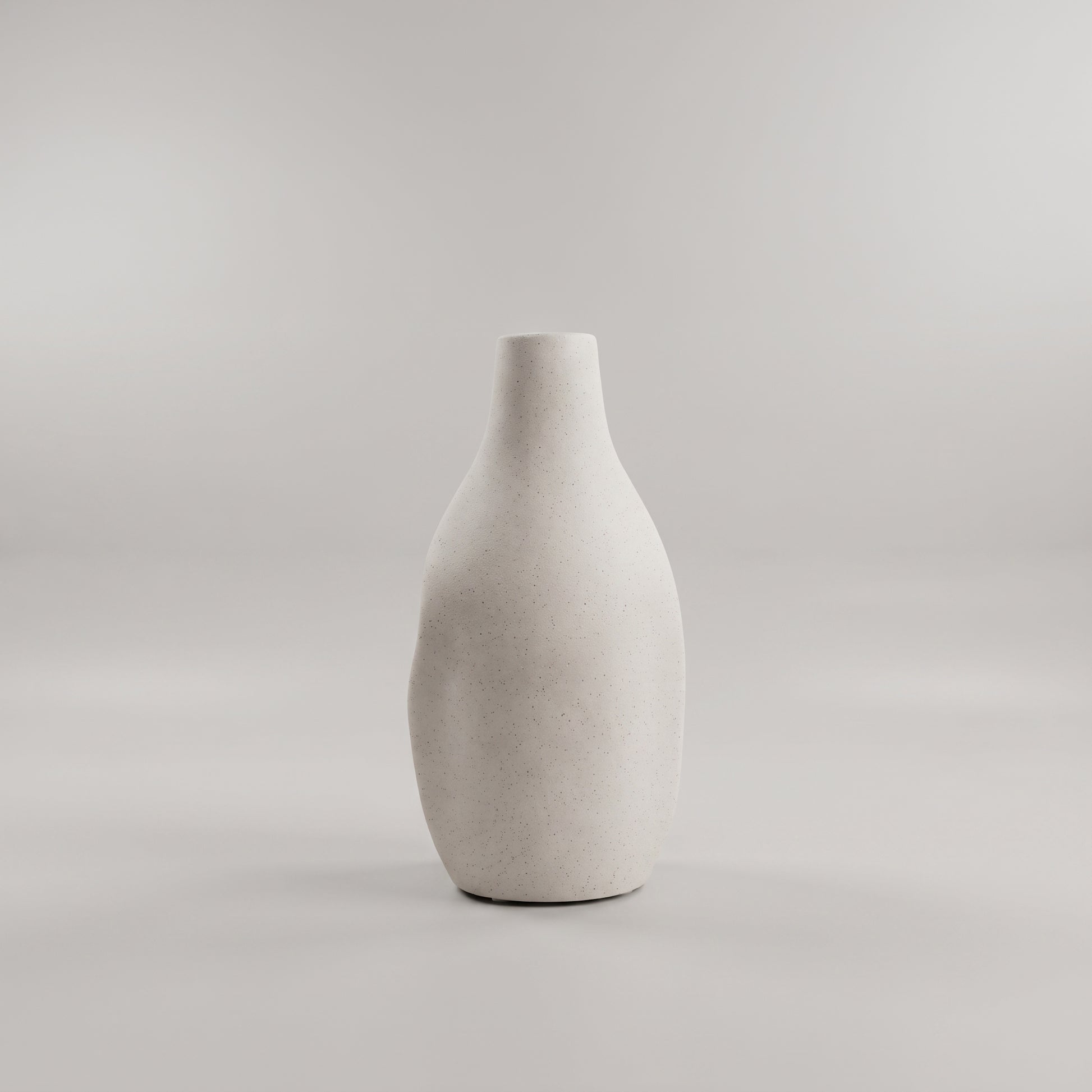 Off White Ceramic Flower Vase (Set of 2) by Zodiya-6